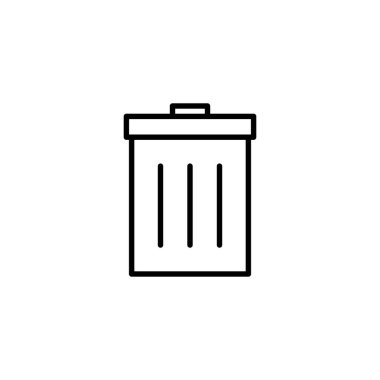 Çöp ikonu. Çöp kutusu simgesi. İşareti ve sembolü sil.