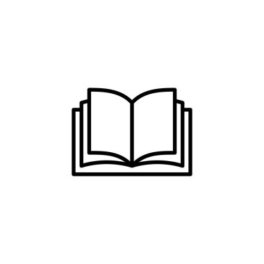 Kitap ikonu. Açık kitap işareti ve sembol. Kitap simgesi