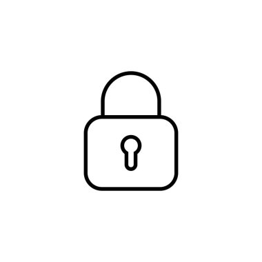 Kilit simgesi. Asma kilit işareti ve sembol. Şifreleme simgesi. Güvenlik sembolü