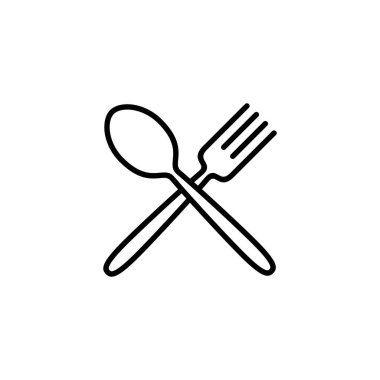 kaşık ve çatal ikonu. Restoran işareti ve sembolü