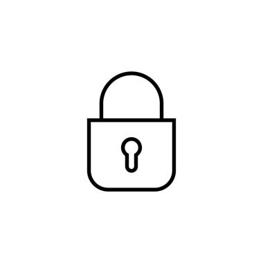 Kilit simgesi. Asma kilit işareti ve sembol. Şifreleme simgesi. Güvenlik sembolü