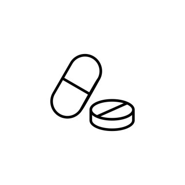 İlaç ikonu. Kapsül simgesi. Uyuşturucu işareti ve sembol