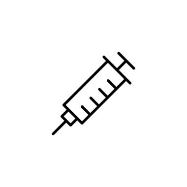 Şırınga ikonu. İğne işareti ve sembol. Aşı simgesi