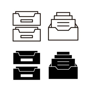 Web ve mobil uygulama için dizin simgesi vektörünü arşivle. Belge vektör simgesi. Depolama simgesini arşivle.