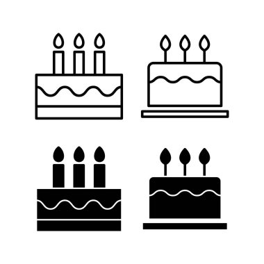 Cake icon vector for web and mobile app. Cake sign and symbol. Birthday cake icon