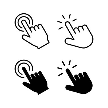 Hand click icon vector for web and mobile app. pointer sign and symbol. hand cursor icon