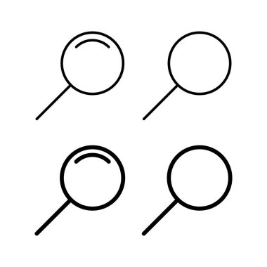 Web ve mobil uygulama için simge vektörü ara. Büyüteç işareti ve sembolü ara