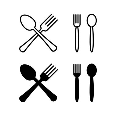 Web ve mobil uygulama için kaşık ve çatal simgesi vektörü. kaşık, çatal ve bıçak ikonu vektörü. Restoran işareti ve sembolü