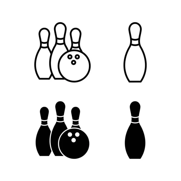 Bowling Icon Vector Web Mobile App Bowling Ball Pin Sign — Stock vektor