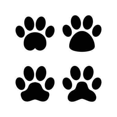 Web ve mobil uygulama için Paw simgesi vektörü. Pençe izi ve sembol. köpek ya da kedi pençesi