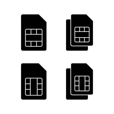 Web ve mobil uygulama için Sim kart simgesi vektörü. çift sim kart işareti ve sembol