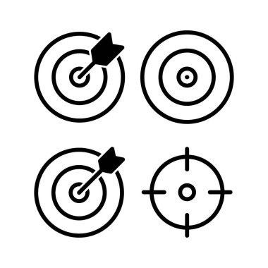 Web ve mobil uygulama için hedef simge vektörü. hedef simge vektörü. hedef pazarlama işareti ve sembol
