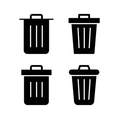 Web ve mobil uygulama için çöp simgesi vektörü. Çöp kutusu simgesi. İşareti ve sembolü sil.