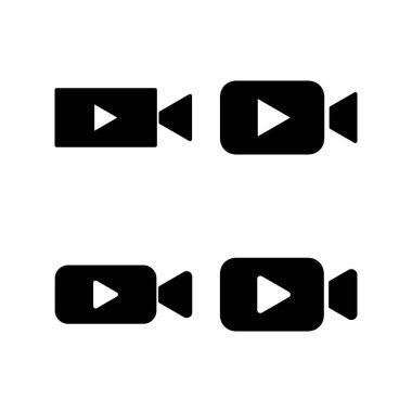 Web ve mobil uygulama için video simgesi vektörü. Video kamera işareti ve sembol. Film tabelası. Sinema