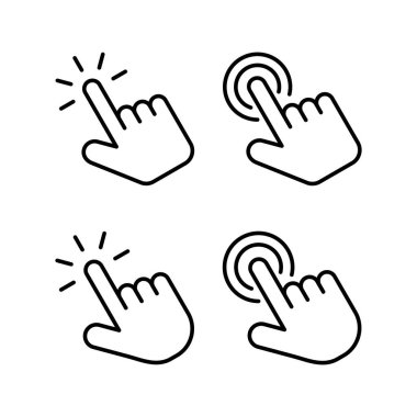 Hand click icon vector for web and mobile app. pointer sign and symbol. hand cursor icon