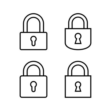 Web ve mobil uygulama için simge vektörünü kilitle. Asma kilit işareti ve sembol. Şifreleme simgesi. Güvenlik sembolü
