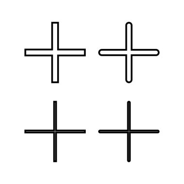 Artı web ve mobil uygulama için simge vektörü. Artı işareti ve sembol ekle