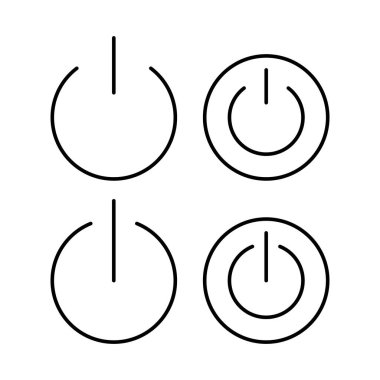 Web ve mobil uygulama için güç simgesi vektörü. Güç Anahtarı işareti ve sembolü. Elektrik gücü.