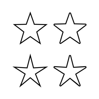 Web ve mobil uygulama için Yıldız Simgesi vektörü. Reyting işareti ve sembol. favori yıldız simgesi
