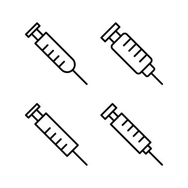 Web ve mobil uygulama için şırınga ikonu vektörü. İğne işareti ve sembol. Aşı simgesi