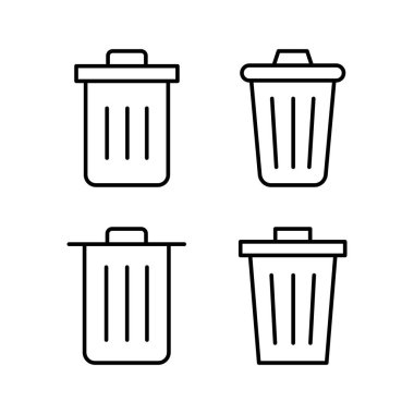 Web ve mobil uygulama için çöp simgesi vektörü. Çöp kutusu simgesi. İşareti ve sembolü sil.