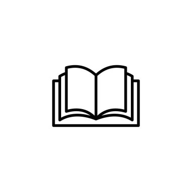 Kitap ikonu. Açık kitap işareti ve sembol. Kitap simgesi