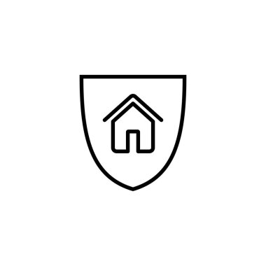 Ev sigortası ikonu. ev koruma işareti ve sembol