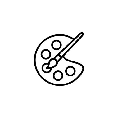 Resim simgesi. Boya fırçası işareti ve sembol. boyama silindiri vektörü