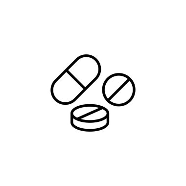 İlaç ikonu. Kapsül simgesi. Uyuşturucu işareti ve sembol