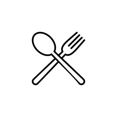kaşık ve çatal ikonu. Restoran işareti ve sembolü