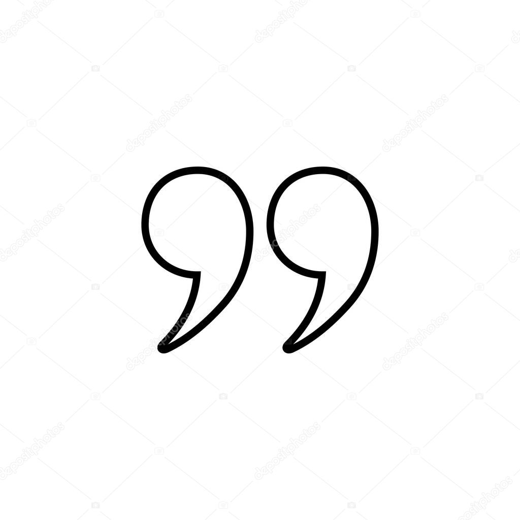 Quote icon. Quotation mark sign and symbol
