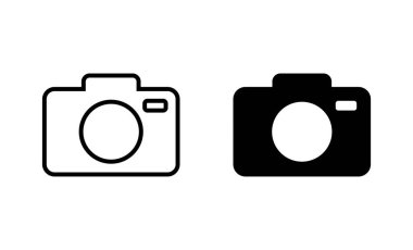 Kamera simgeleri ayarlandı. Fotoğraf makinesi işareti ve sembol. fotoğrafçılık simgesi.