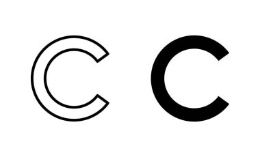 Telif hakkı simgeleri ayarlandı. telif hakkı işareti ve sembol