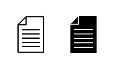 Belge simgeleri ayarlandı. Kağıt ve sembol. Dosya Simgesi