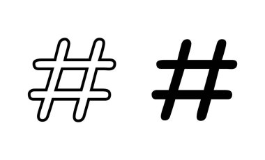 Etiket simgeleri ayarlandı. hashtag işareti ve sembol