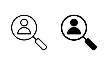 Kiralama simgeleri ayarlandı. Arama işi boşluk işareti ve sembol. İnsan kaynakları konsepti. İşe alım.