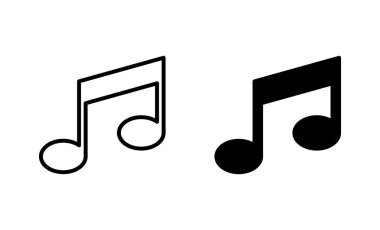 Müzik simgeleri ayarlandı. nota işareti ve sembol