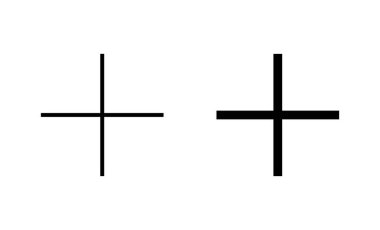Artı simgeler hazır. Artı işareti ve sembol ekle