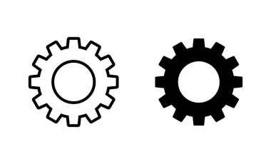Simgeler ayarlanıyor. Cog Ayarları işareti ve sembol. Vites İşareti