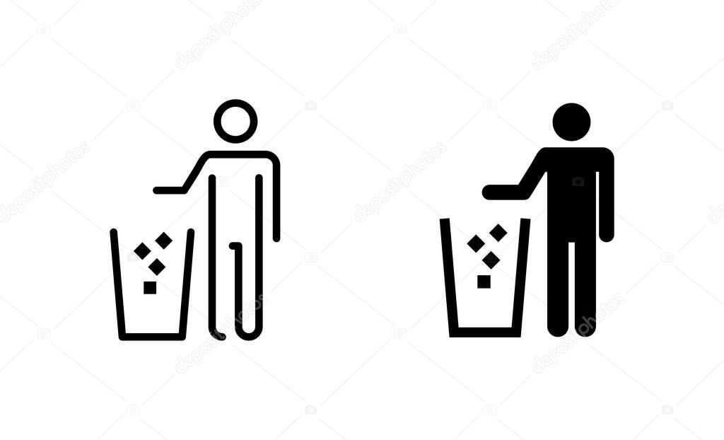 Trash icons set. trash can icon. delete sign and symbol.