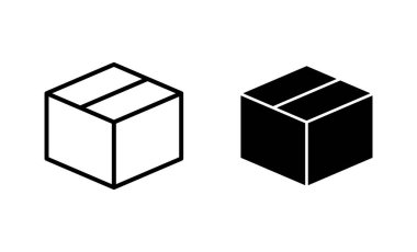 Kutu simgeleri ayarlandı. kutu işareti ve sembol, paket, paket