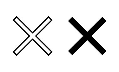 Simgeleri kapat. İşareti ve sembolü sil. çapraz işaret