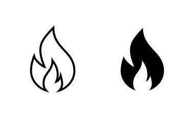 Ateş simgeleri ayarlandı. ateş işareti ve sembol