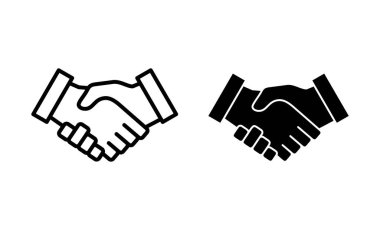 Tokalaşma simgeleri ayarlandı. İş tokalaşma işareti ve sembol. iletişim anlaşması