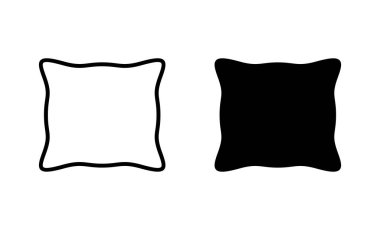 Yastık simgeleri ayarlandı. Yastık işareti ve sembol. Rahat yumuşacık yastık.