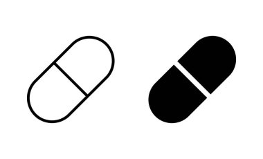 Haplar hazır. Kapsül simgesi. Uyuşturucu işareti ve sembol