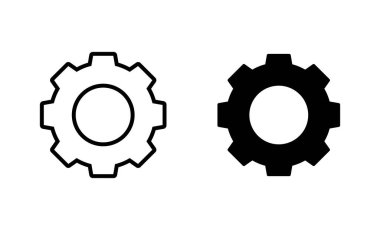 Simgeler ayarlanıyor. Cog Ayarları işareti ve sembol. Vites İşareti