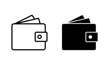 Cüzdan simgeleri hazır. cüzdan işareti ve sembol