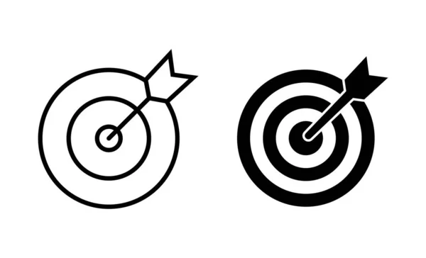 Icônes Cibles Définies Objectif Icône Vecteur Signe Symbole Marketing Cible — Image vectorielle