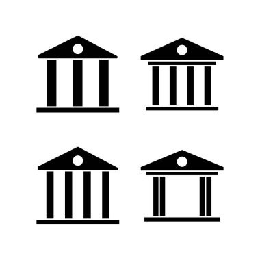 Web ve mobil uygulama için banka simgesi vektörü. Banka işareti ve sembol, müze, üniversite